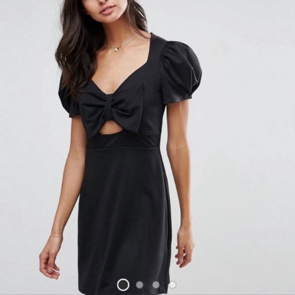ASOS Keepsake black strapless ruffle dress